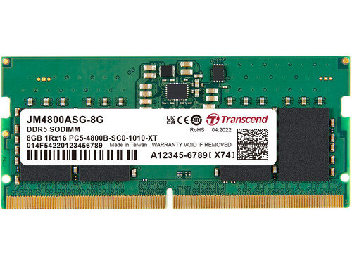 8GB JM DDR5 4800 SO-DIMM 1Rx16 1Gx16 CL40 1.1V