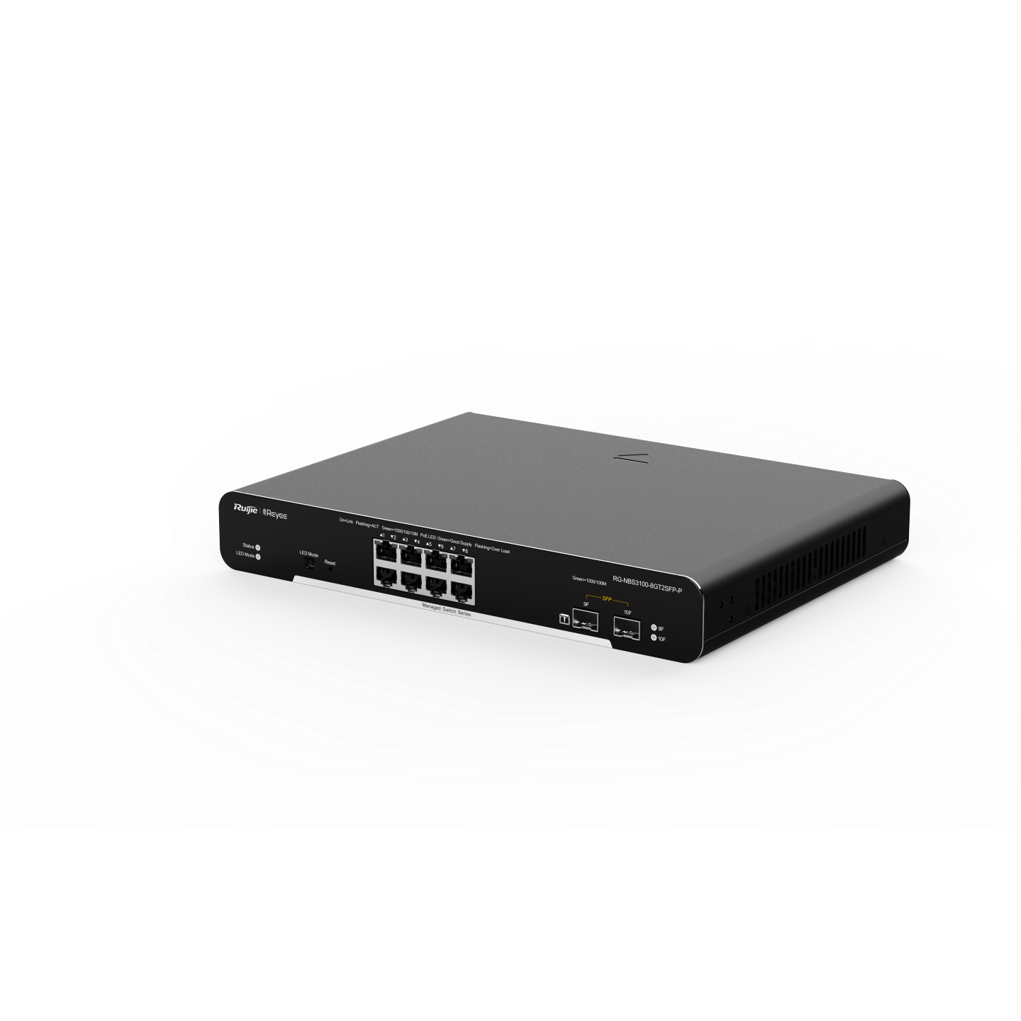 RG-NBS3100-8GT2SFP-P, 10-Port Gigabit Layer 2 Cloud Managed PoE Switch