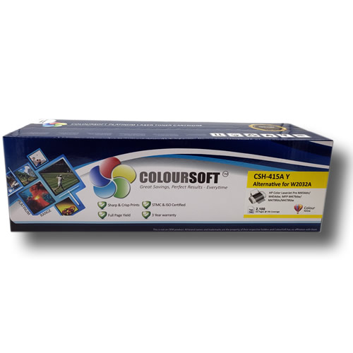 HP 415A Yellow Laser Toner Cartridge W2032A By ColourSoft