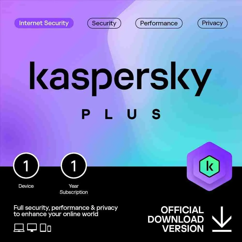 Kaspersky Plus, 1 Device - 1 Year License.