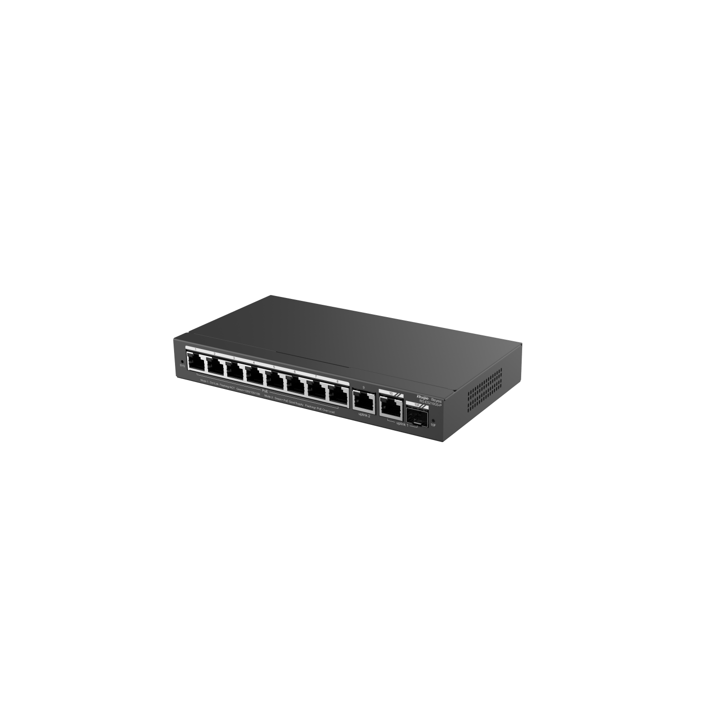 RG-ES210GS-P, 10-Port Gigabit Smart Cloud Managed PoE Switch