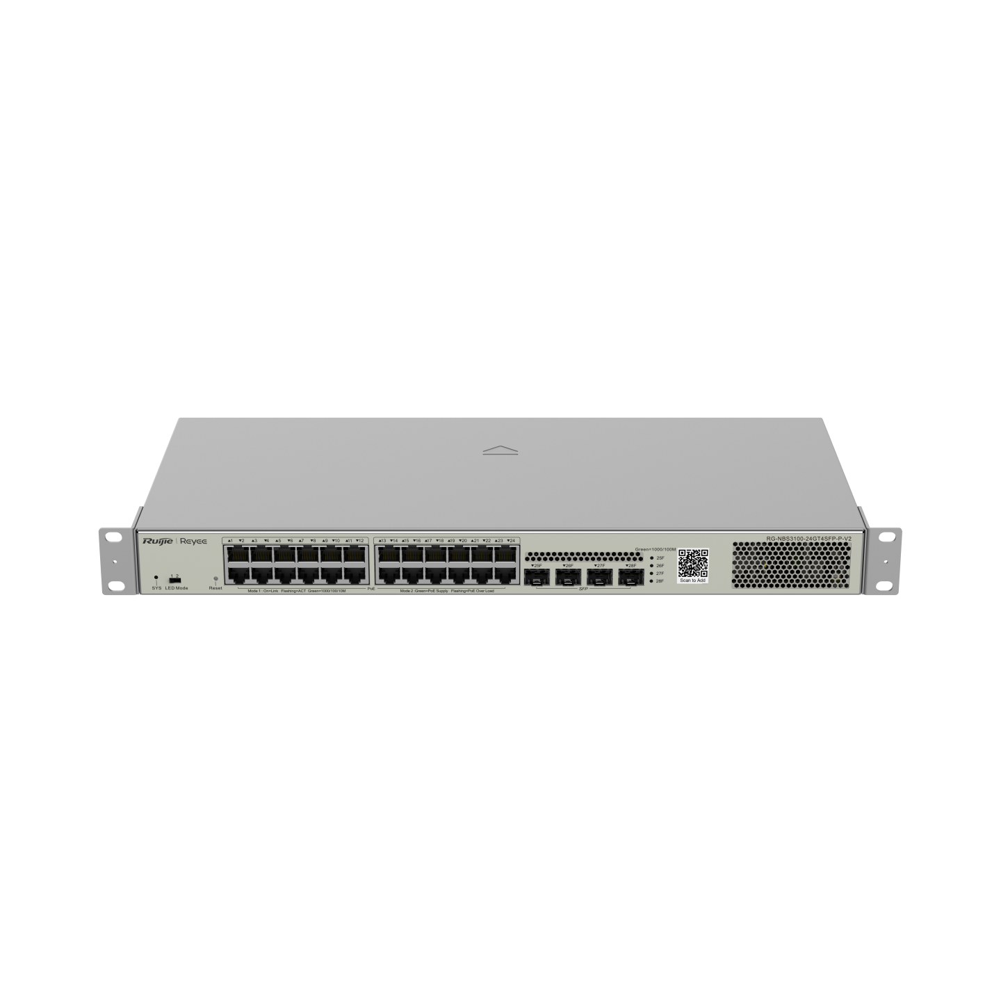 Ruijie-Reyee RG-NBS3100-24GT4SFP-P 24-Port Gigabit Layer 2 Managed PoE Switch.