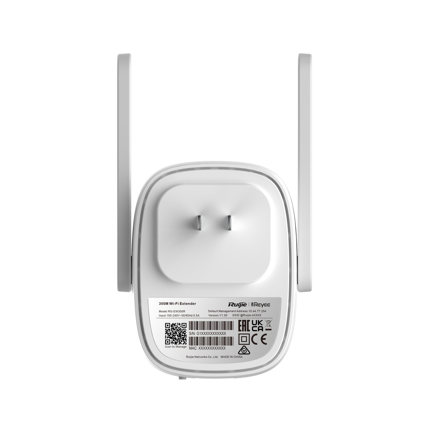 Ruijie Reyee RG-EW300R 300Mbps Plug-In Wi-Fi 4 Extender