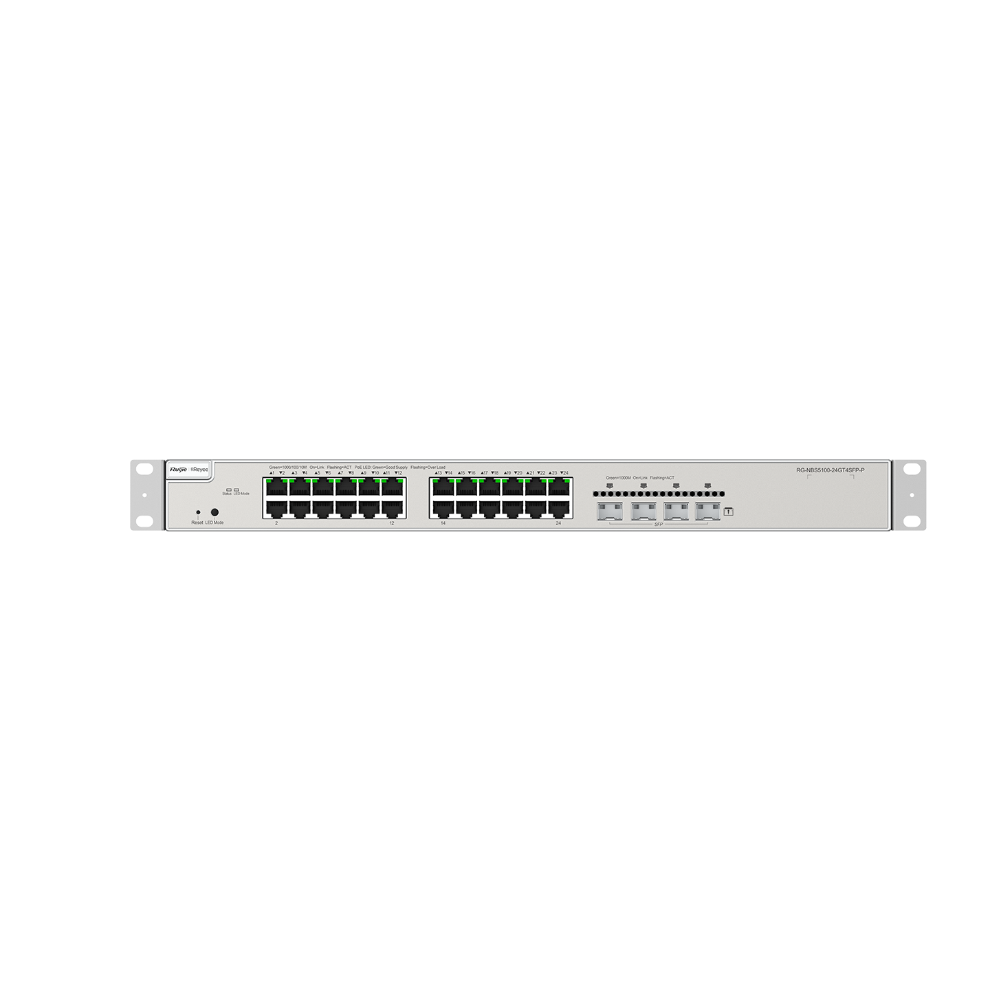 Ruijie-Reyee RG-NBS5200-24GT4XS-P 24-Port Gigabit Layer 3 Managed PoE Switch.