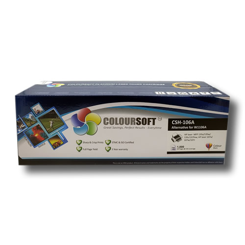 HP 106A (W1106A) Toner – ColourSoft Compatible Black Laser Cartridge