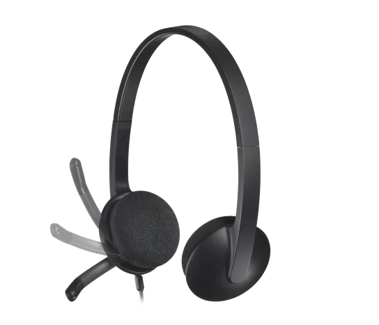 thumbnail image 2 of Logitech H340 On-Ear Stereo Computer Headset, USB-A, Black (981-000507 2 of 9