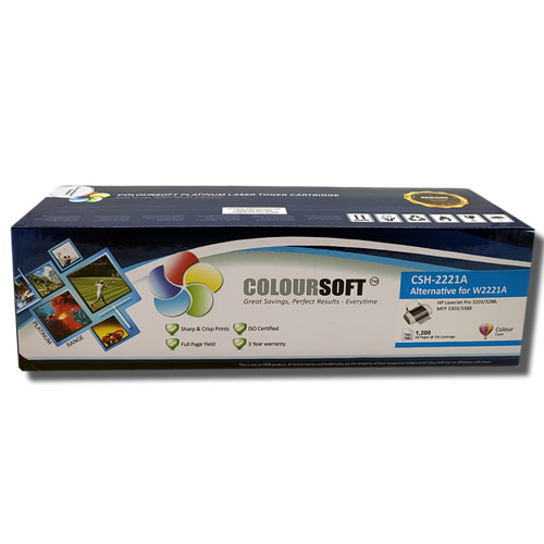 HP 222A (W2221A) Cyan ColourSoft Compatible LaserJet Toner Cartridge
